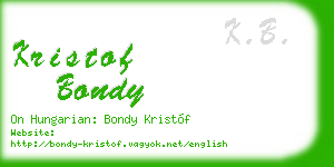 kristof bondy business card